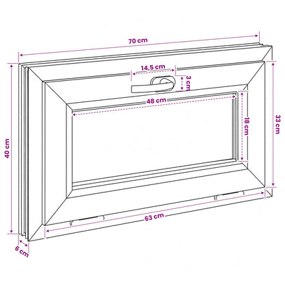 Basement Window Internal Colour White RISOR 70 x 40 cm