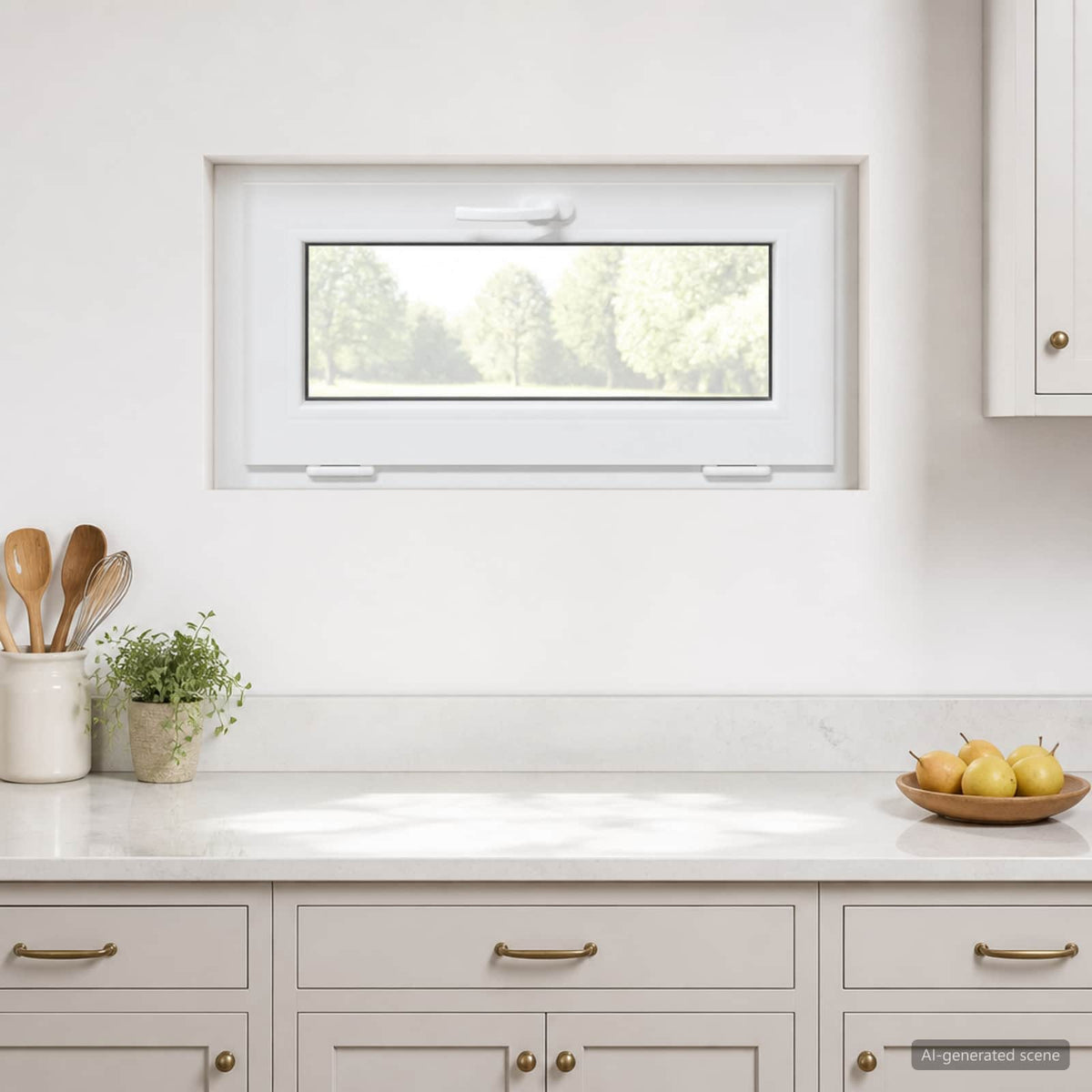 Basement Window Internal Colour White RISOR 75 x 40 cm