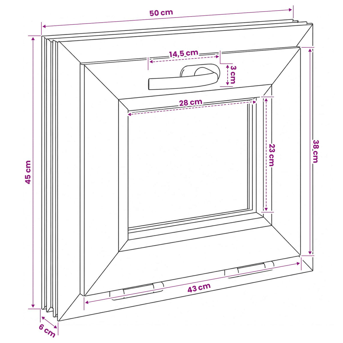 Basement Window Internal Colour White RISOR 50 x 45 cm
