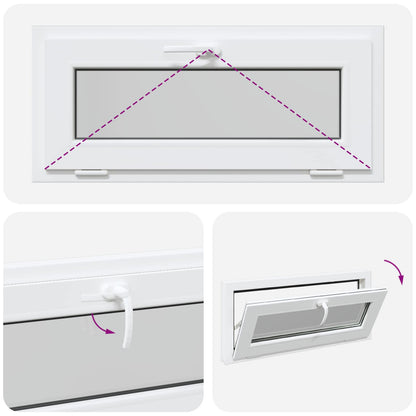 Basement Window Internal Colour White RISOR 90 x 45 cm