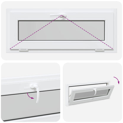 Basement Window Internal Colour White RISOR 105 x 45 cm