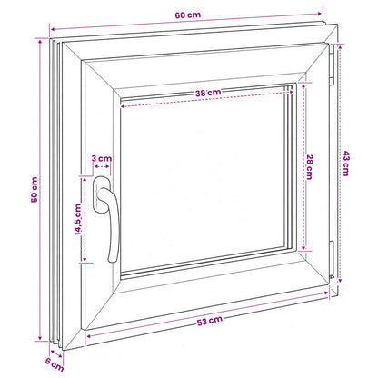 Basement Window RISOR 60 x 50 cm PVC and Glass