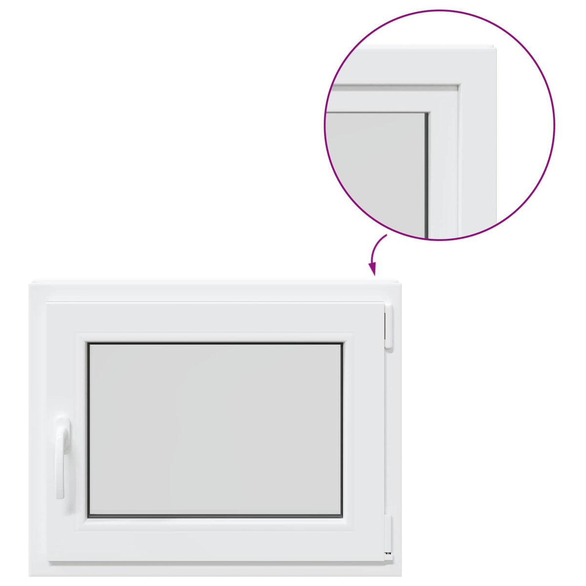 Basement Window Internal Colour White RISOR 75 x 50 cm