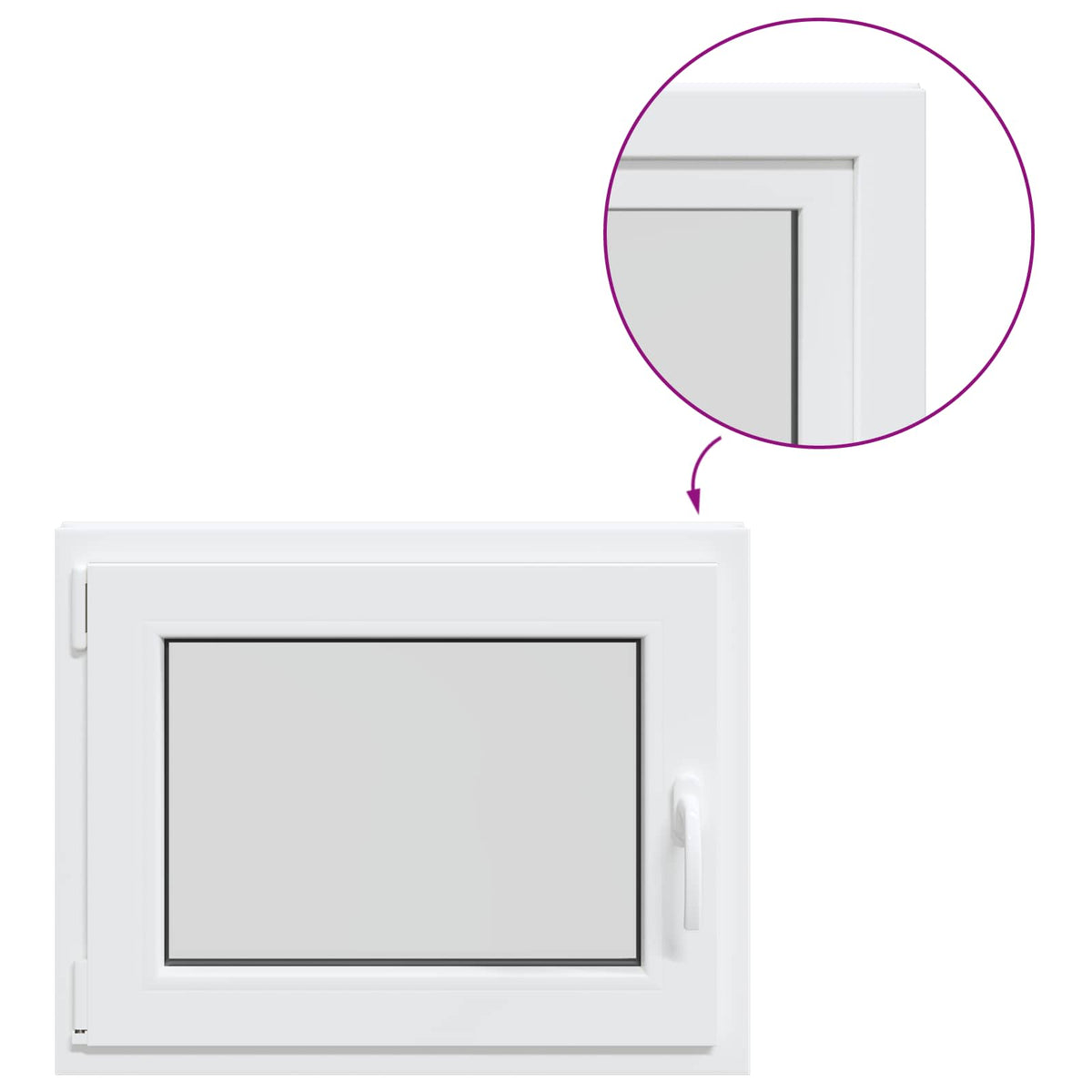 Basement Window Internal Colour White RISOR 75 x 50 cm
