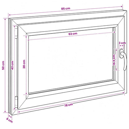 Basement Window Internal Colour White RISOR 85 x 50 cm
