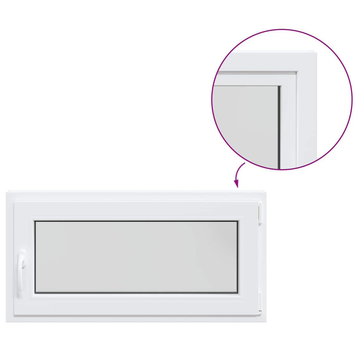 Basement Window Internal Colour White RISOR 105 x 50 cm