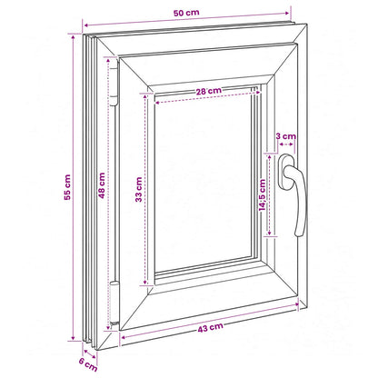 Basement Window RISOR 50 x 55 cm PVC and Glass