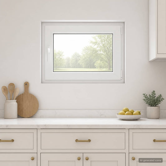 Basement Window RISOR 80 x 55 cm PVC and Glass