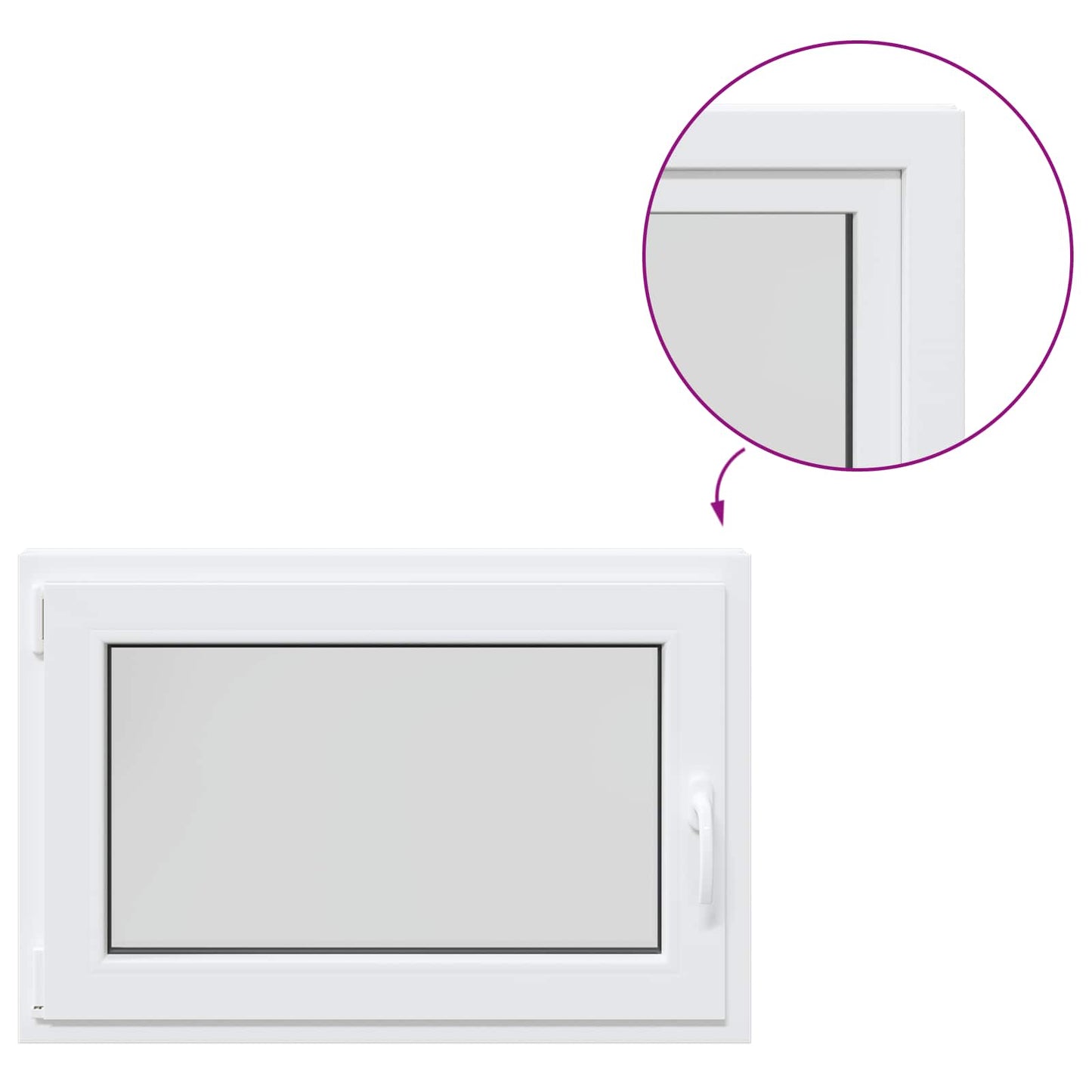 Basement Window RISOR 95 x 55 cm PVC and Glass