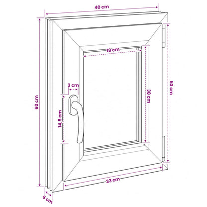 Basement Window RISOR 40 x 60 cm PVC and Glass
