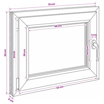 Basement Window RISOR 70 x 60 cm PVC and Glass