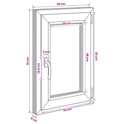 Basement Window RISOR 60 x 70 cm PVC and Glass
