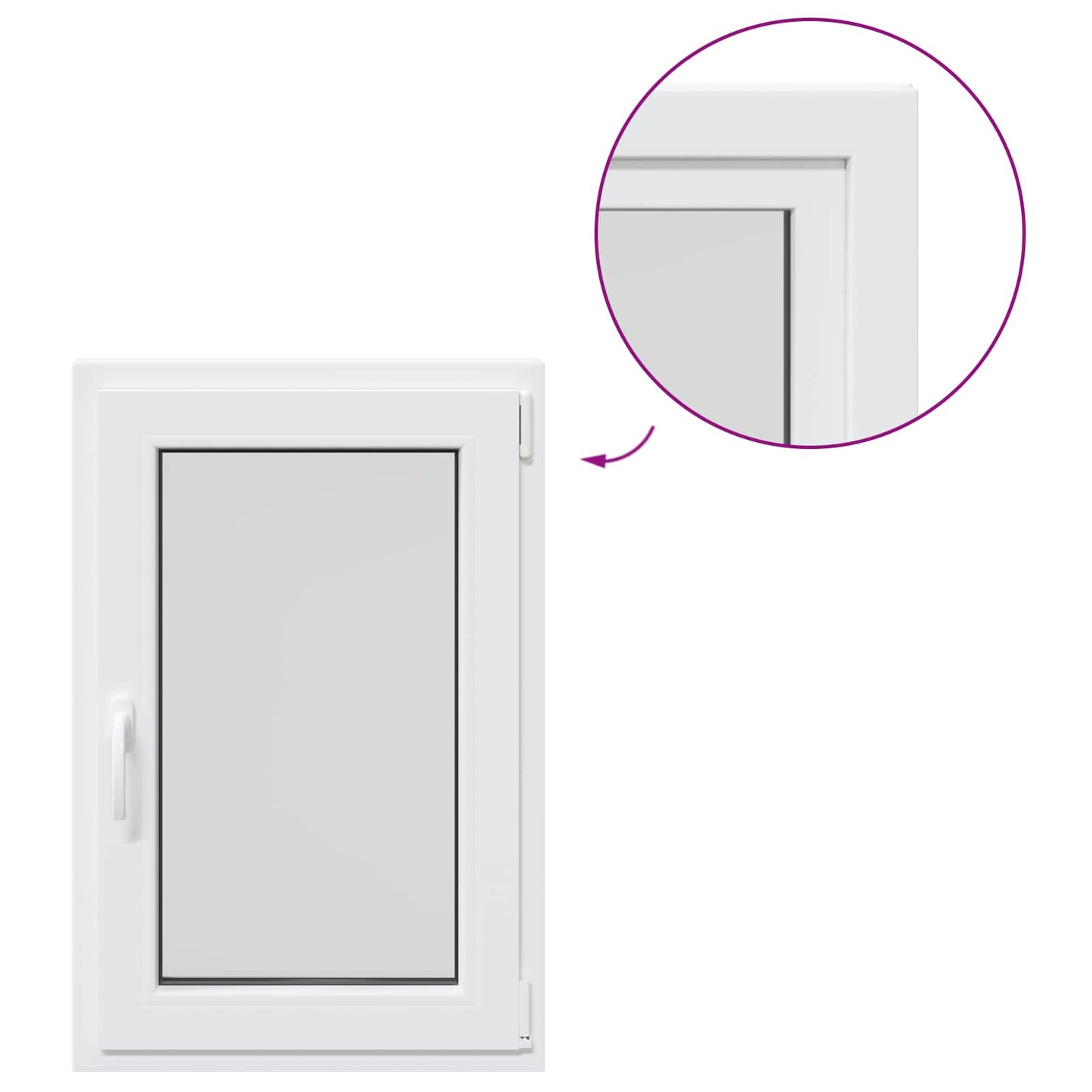 Basement Window Internal Colour White RISOR 50 x 90 cm