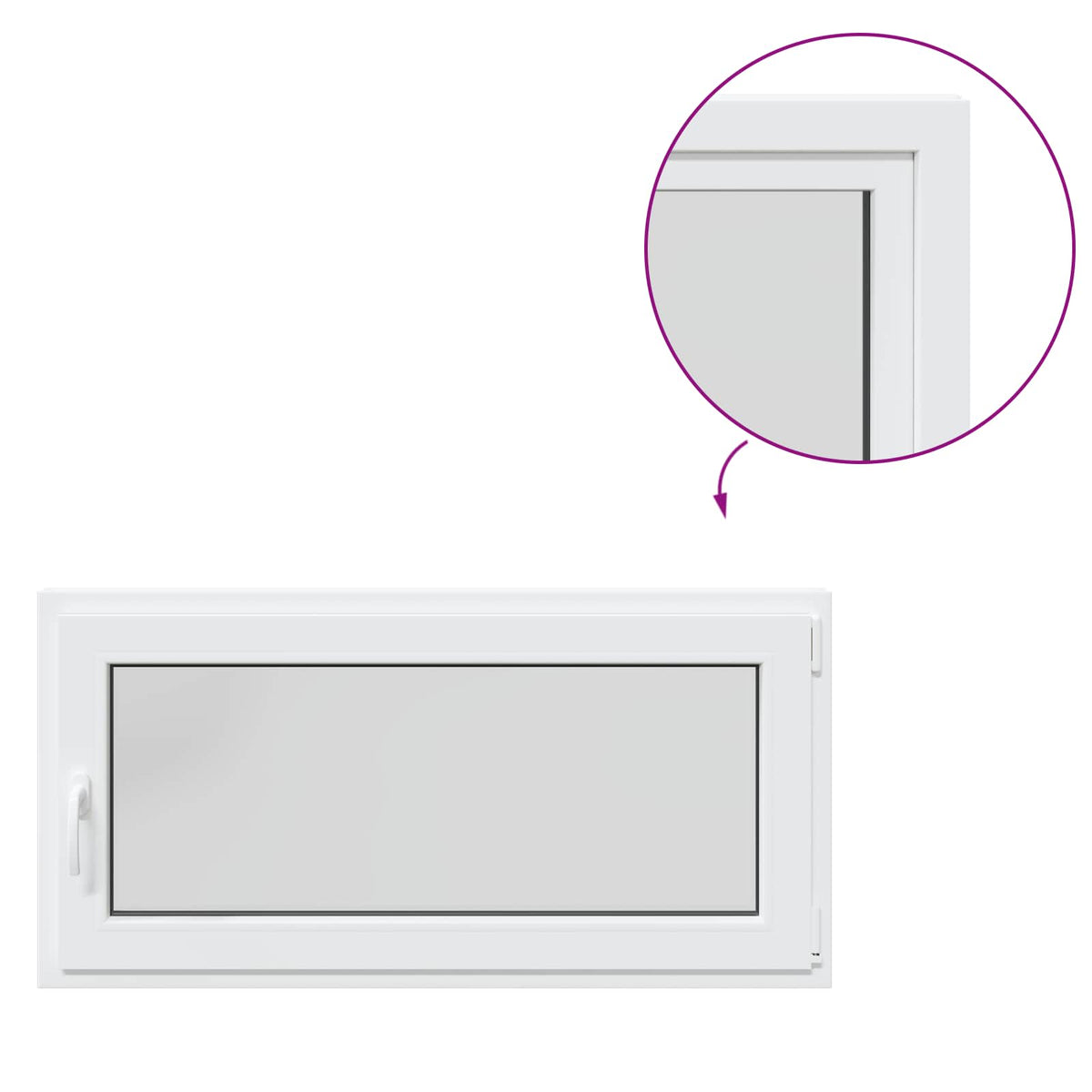 Basement Window Internal Colour White RISOR 120 x 50 cm