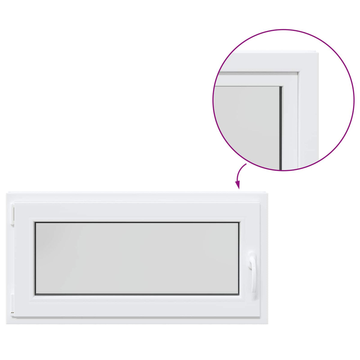 Basement Window Internal Colour White RISOR 105 x 55 cm