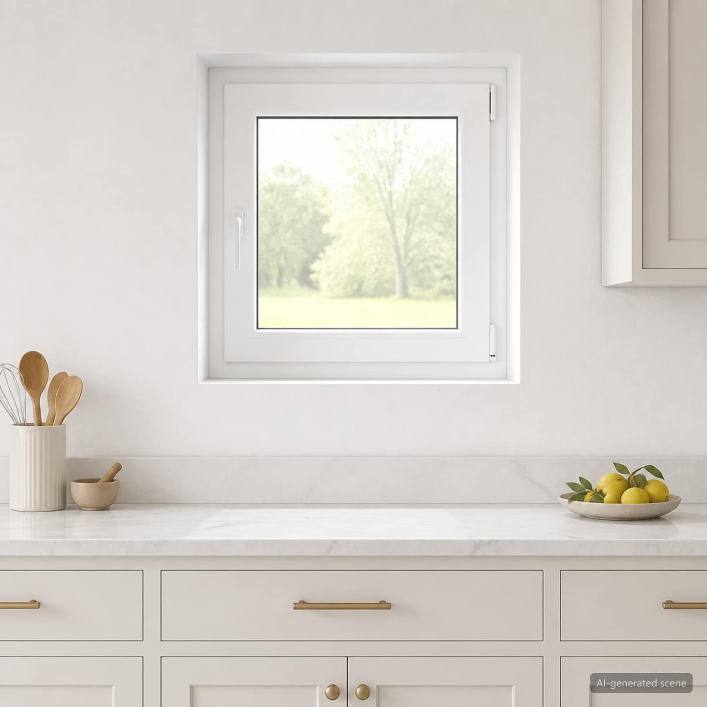 Basement Window Internal Colour White RISOR 70 x 70 cm