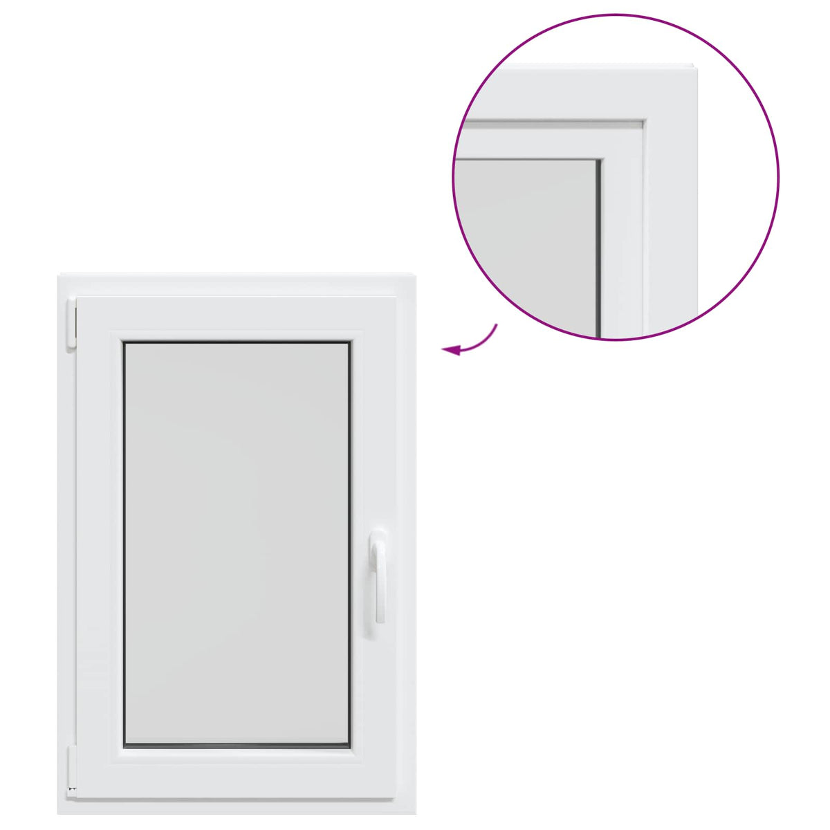 Basement Window Internal Colour White RISOR 50 x 100 cm