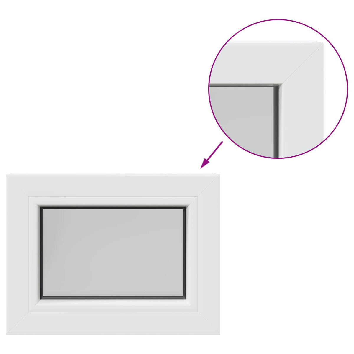 Cellar Window Internal Colour White RISOR 35 x 30 cm