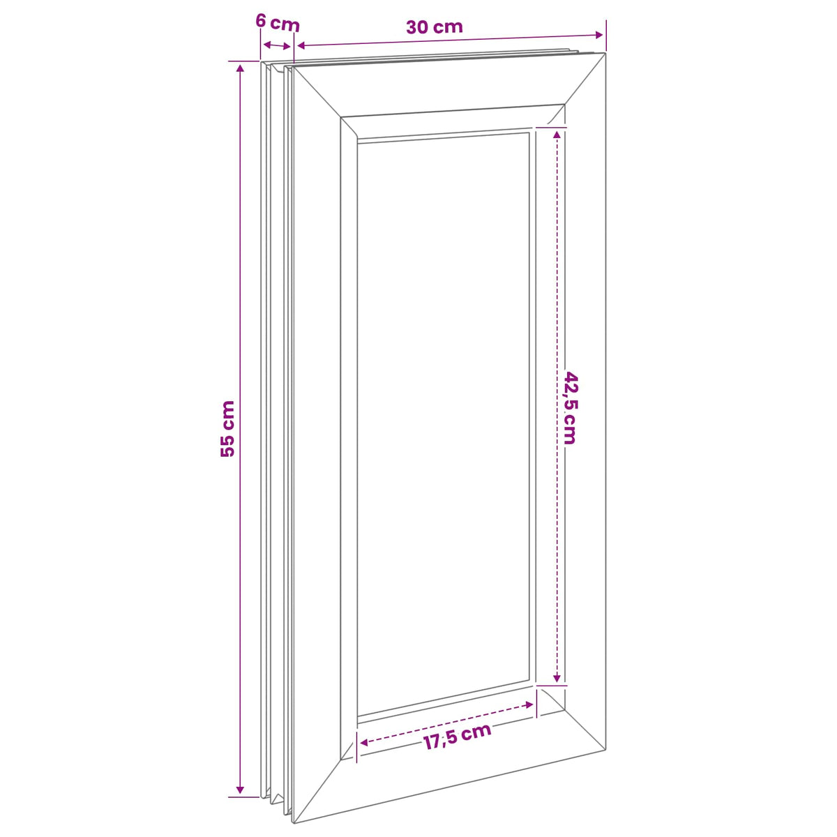 Cellar Window Internal Colour White RISOR 30 x 55 cm
