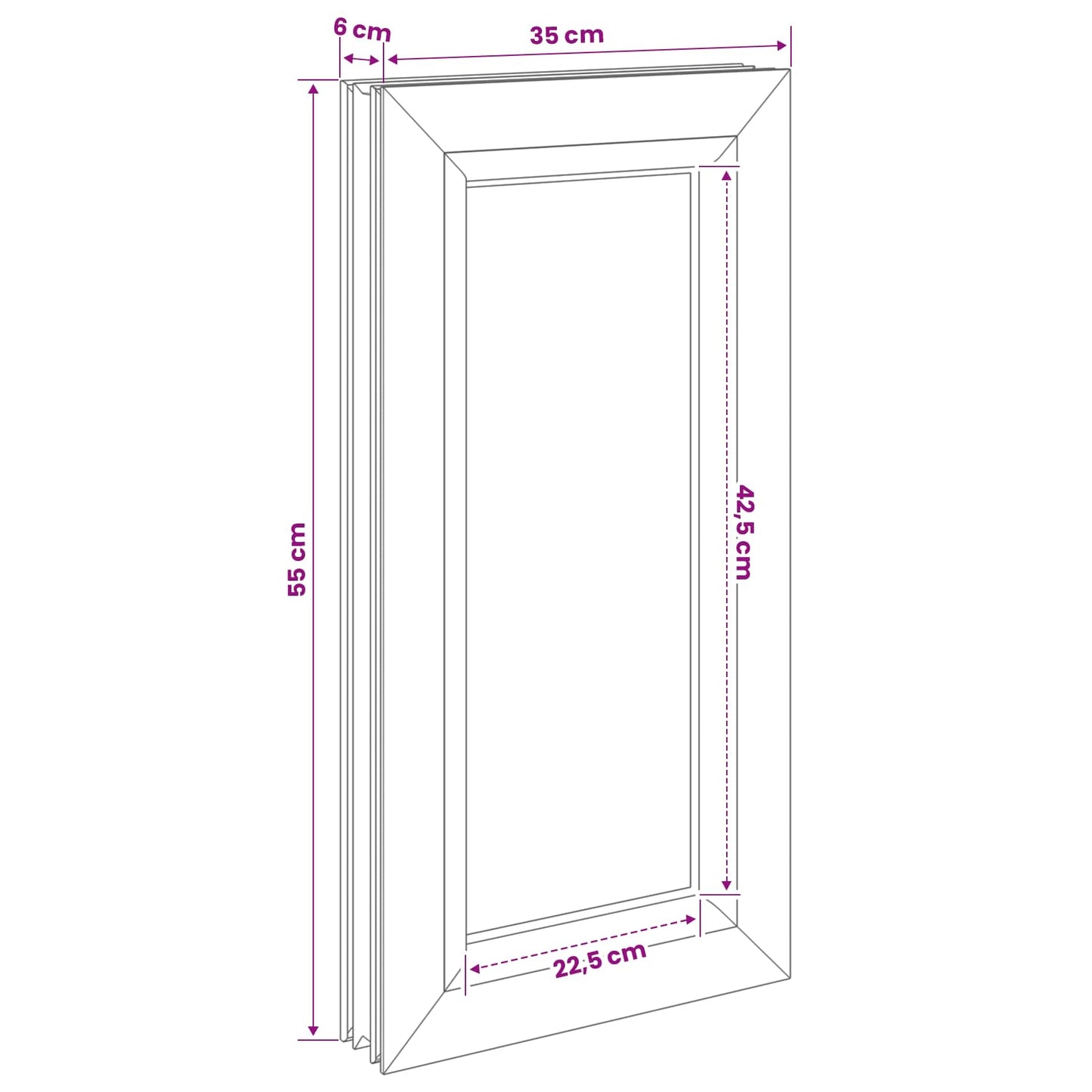 Cellar Window Internal Colour White RISOR 35 x 55 cm