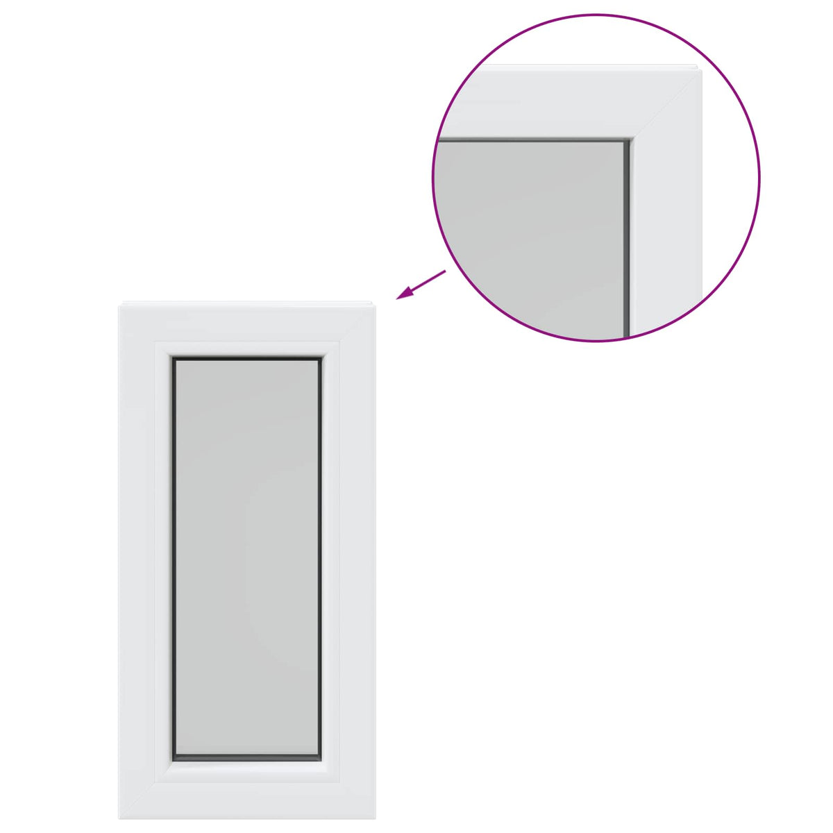 Cellar Window Internal Colour White RISOR 35 x 70 cm