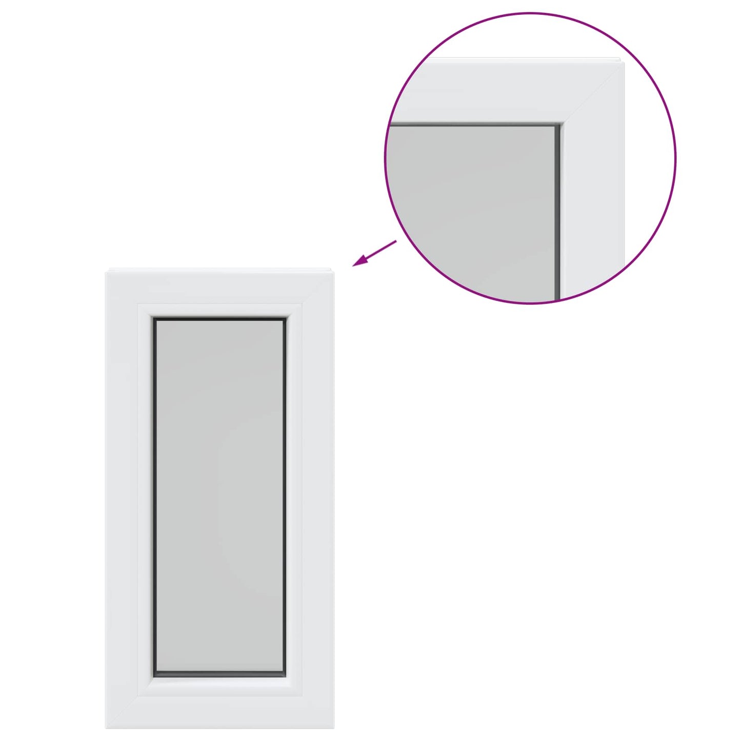 Cellar Window Internal Colour White RISOR 35 x 80 cm
