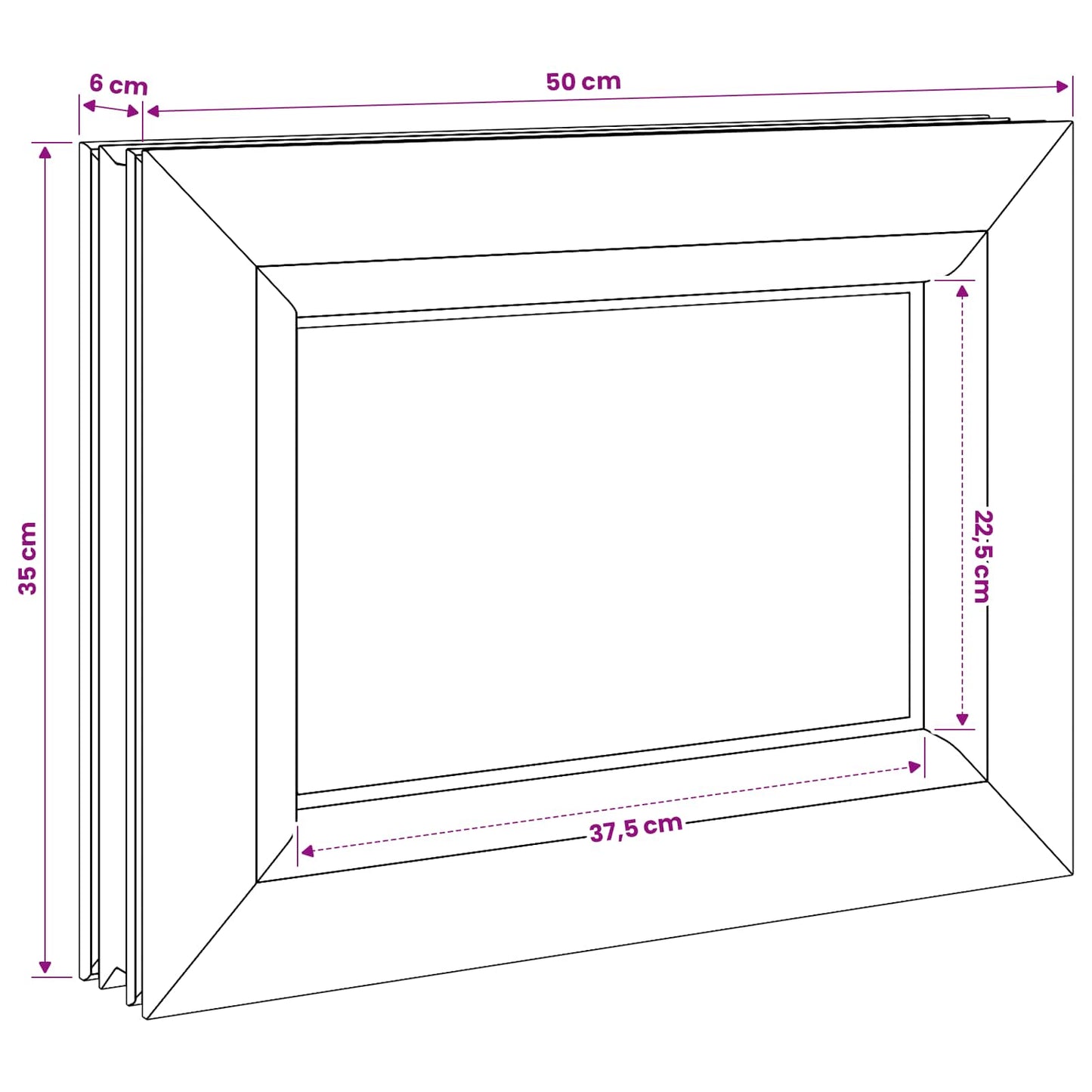 Cellar Window Internal Colour White RISOR 50 x 35 cm