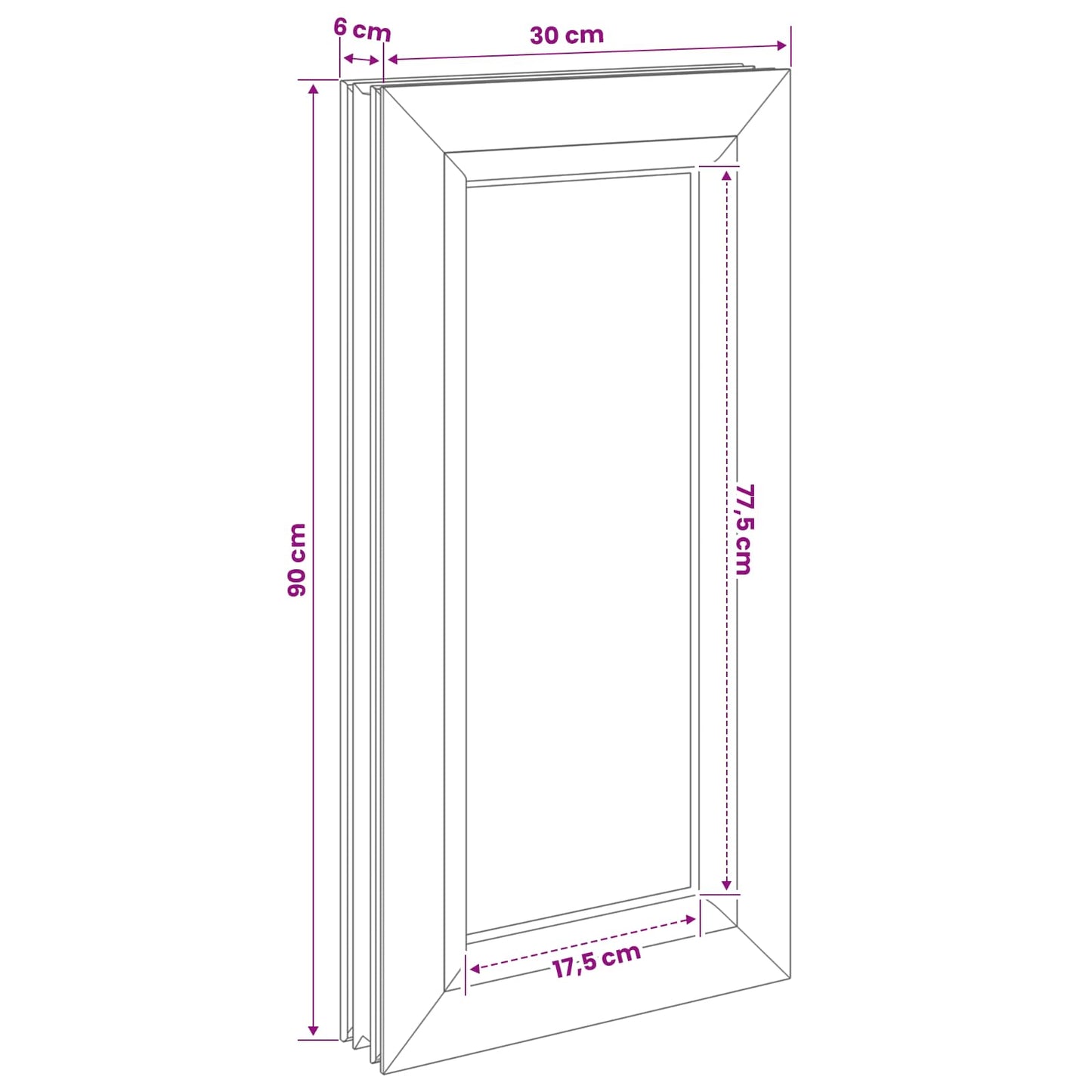 Cellar Window Internal Colour White RISOR 30 x 90 cm