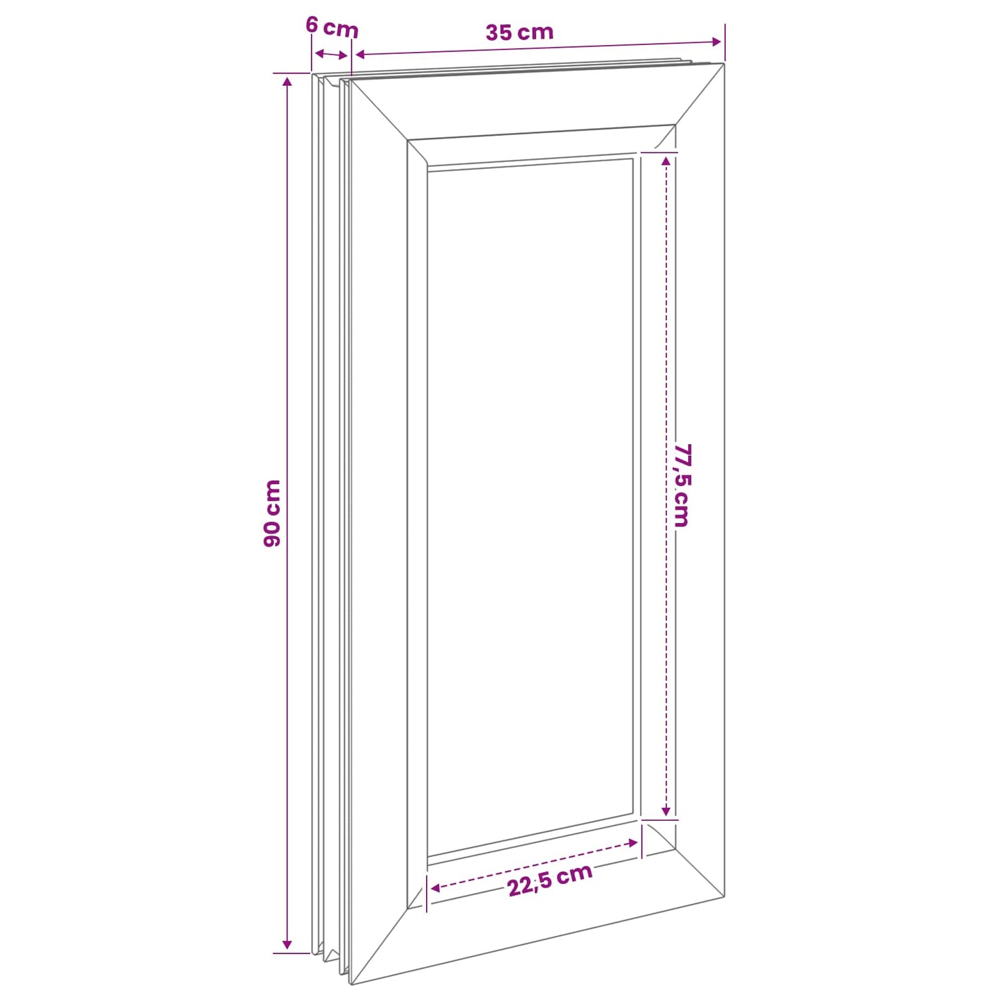 Cellar Window Internal Colour White RISOR 35 x 90 cm