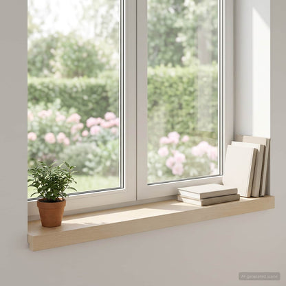 Window Sills 2 pcs White 90 x 15 x 2 cm Solid Oak Wood