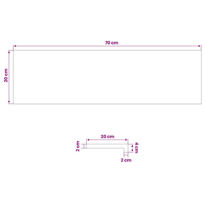 Window Sills 2 pcs White 70 x 20 x 2 cm Solid Oak Wood