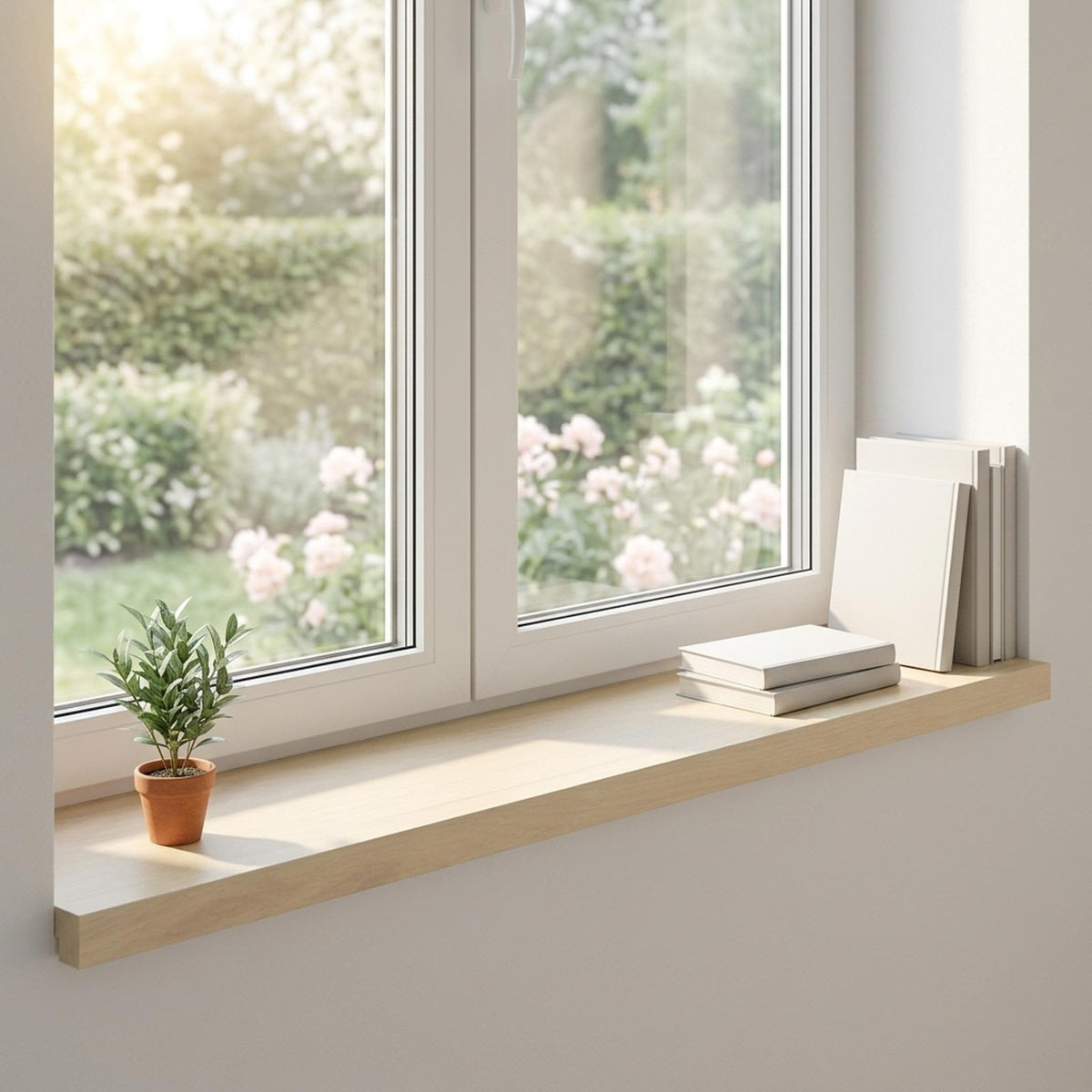 Window Sills 2 pcs White 70 x 25 x 2 cm Solid Oak Wood