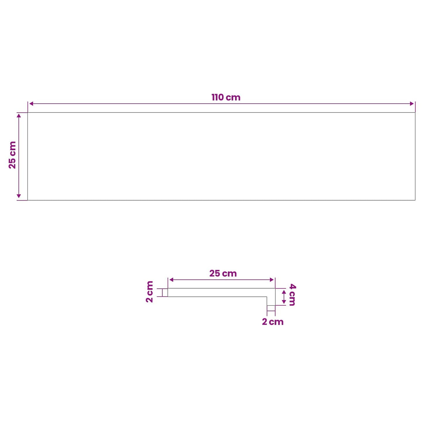 Window Sills 2 pcs White 110 x 25 x 2 cm Solid Oak Wood