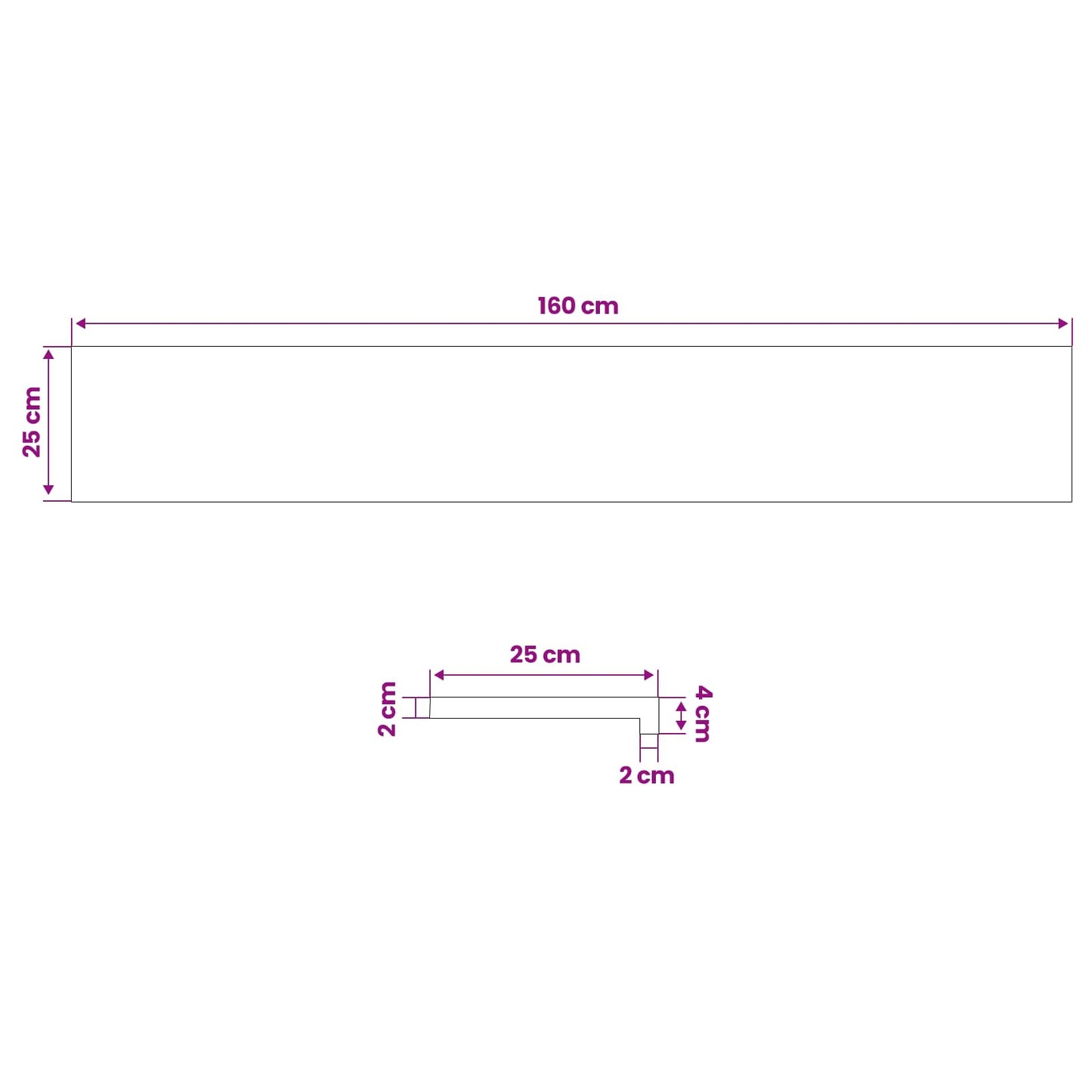 Window Sills 2 pcs White 160 x 25 x 2 cm Solid Oak Wood