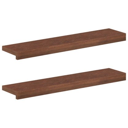 Window Sills 2 pcs Dark Brown 80 x 20 x 2 cm Solid Oak Wood