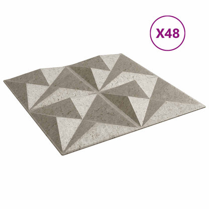 Wall Panels 48 pcs Origami beton 50 x 50 cm XPS Foam