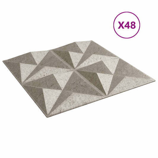 Wall Panels 48 pcs 50 x 50 cm Origami beton XPS Foam