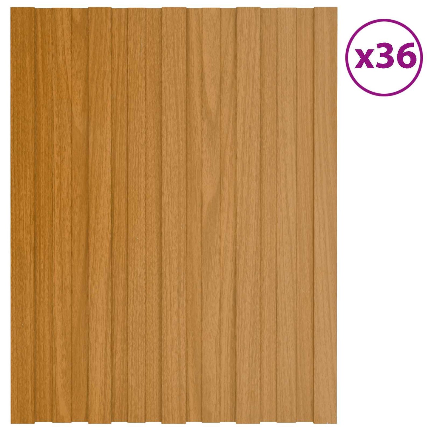 Roof Panel 36 pcs Natural 23.62 x 17.72 in Galvanised steel