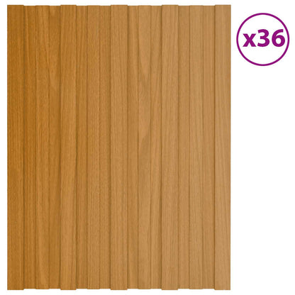 Roof Panel 36 pcs Natural 23.62 x 17.72 in Galvanised steel