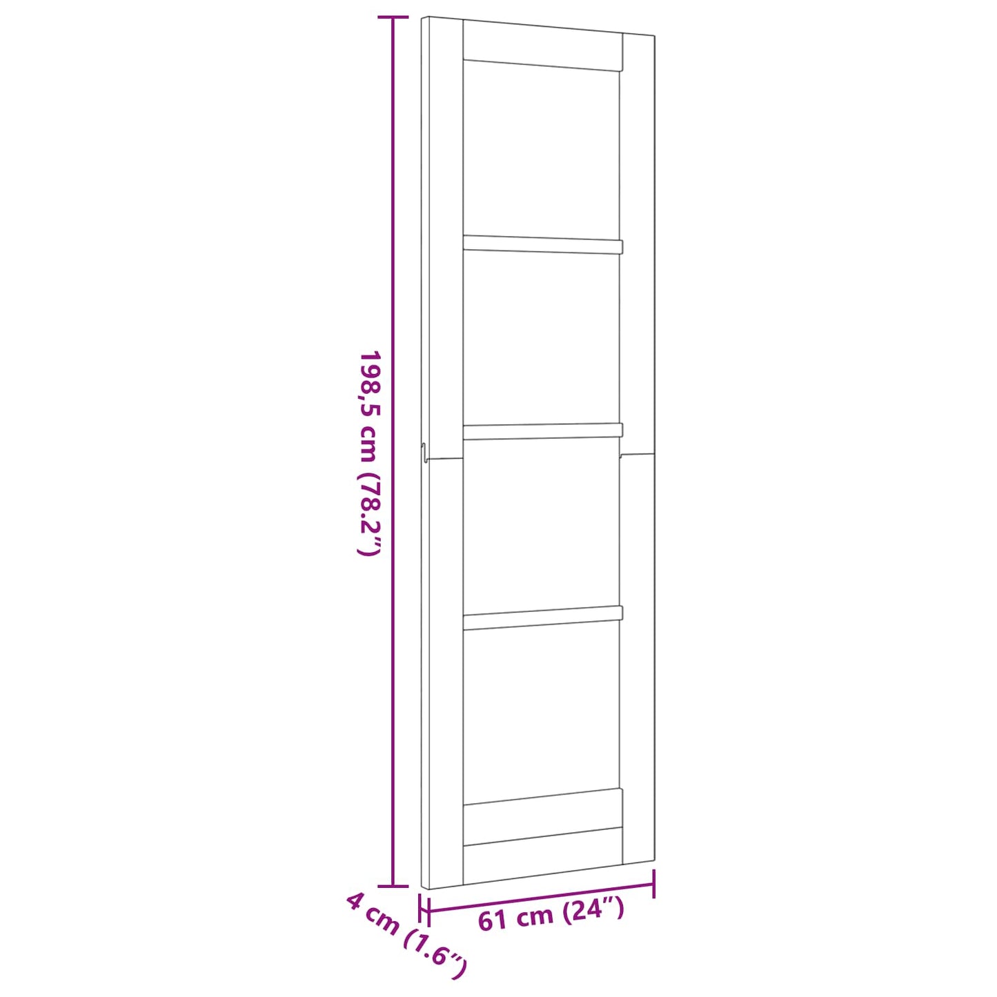 Interior Door White 61 x 198.5 cm Plywood