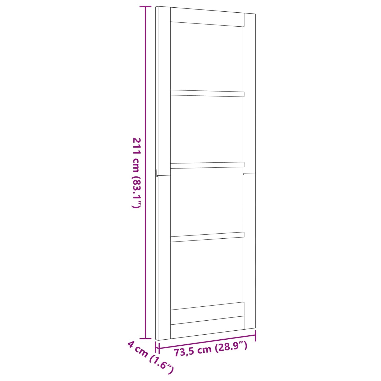 Interior Door White 73.5 x 211 cm Plywood