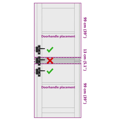 Interior Door White 78 x 211 cm Plywood