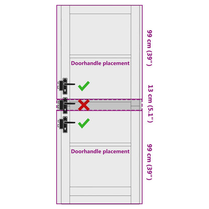 Interior Door White 83 x 211 cm Plywood