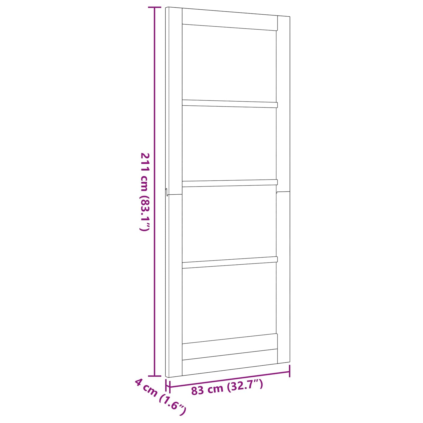 Interior Door White 83 x 211 cm Plywood