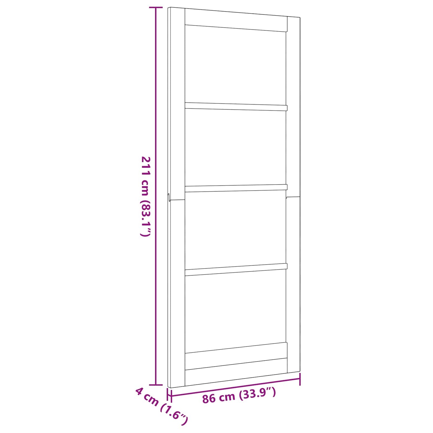 Interior Door White 86 x 211 cm Plywood