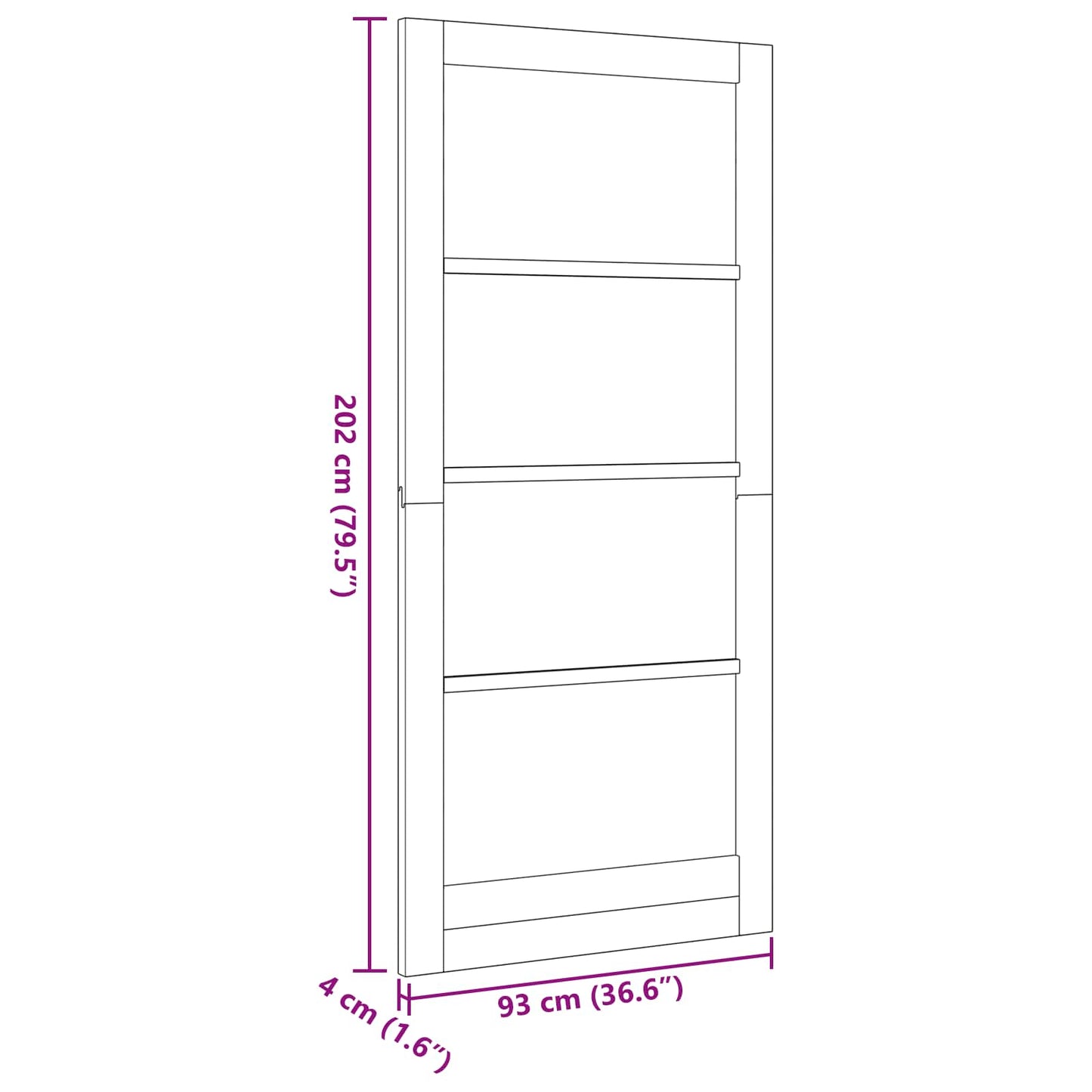 Interior Door Natural 93 x 202 cm Plywood