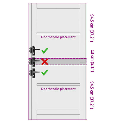 Interior Door White 93 x 202 cm Plywood