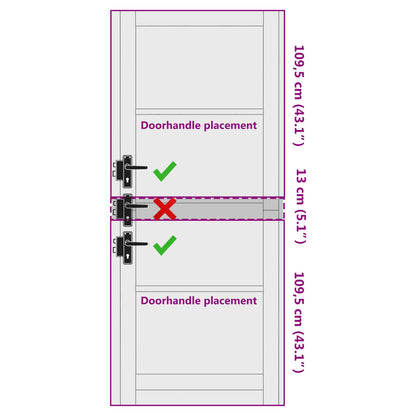 Interior Door White 93 x 232 cm Plywood