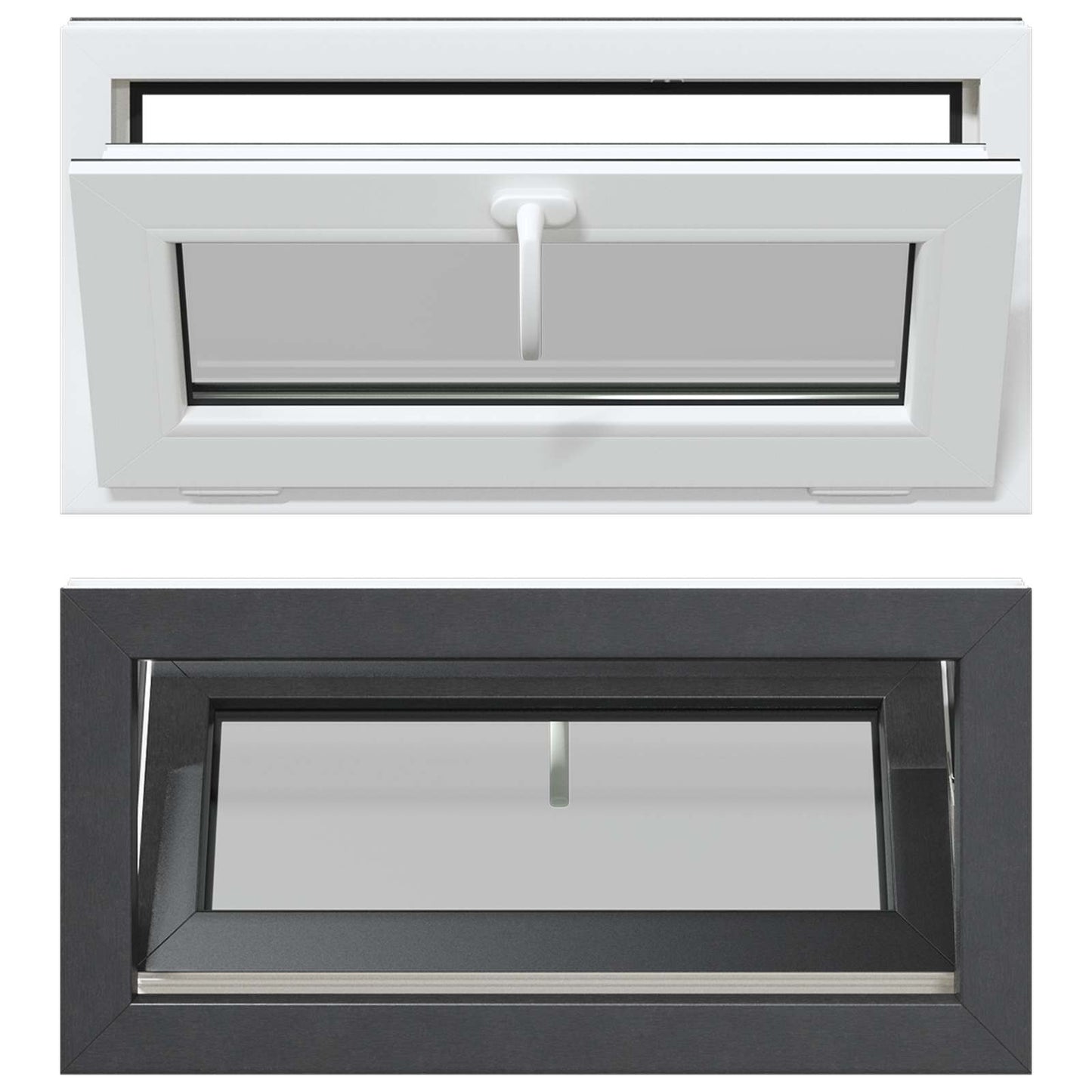 Basement Window RISOR 80 x 40 cm PVC and Glass Anthracite