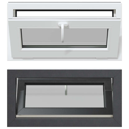 Basement Window RISOR 80 x 40 cm PVC and Glass Anthracite